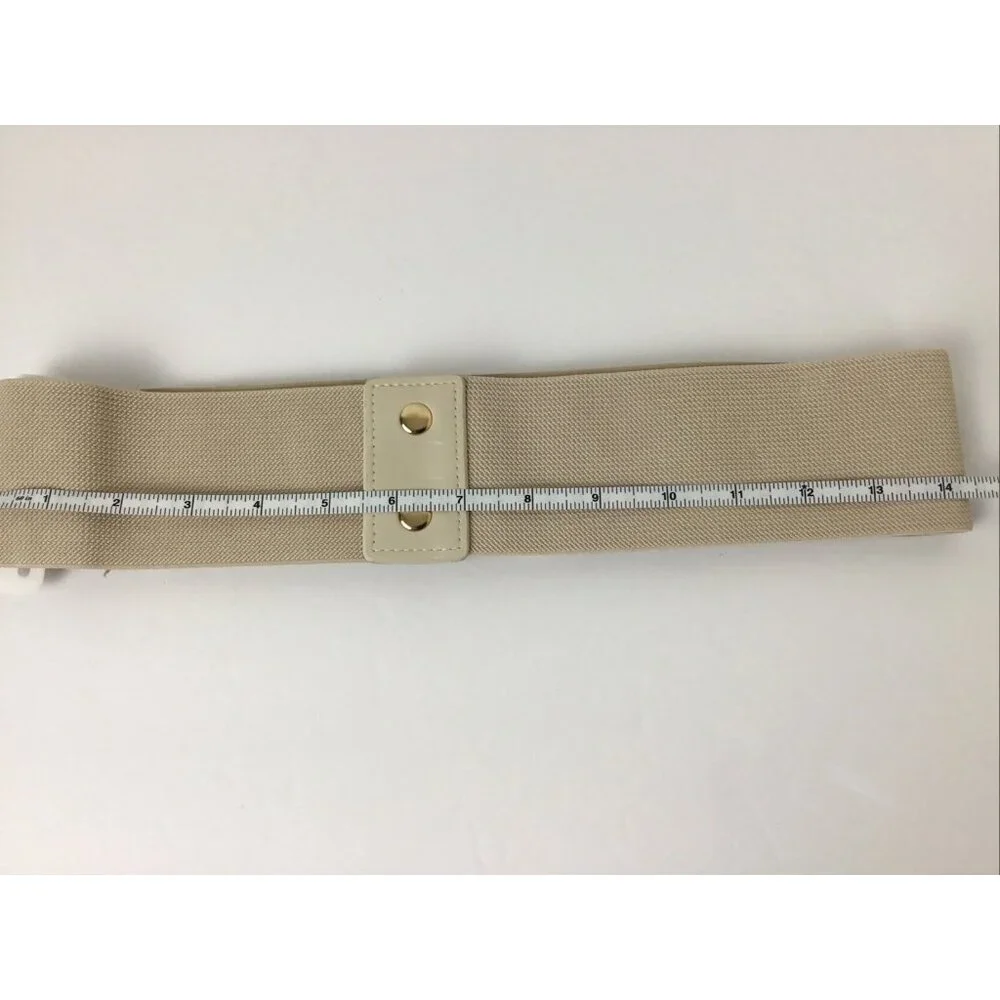 Halston Women’s Belt Vintage Stretch Cream Size M/L Preppy Retro Y2K
